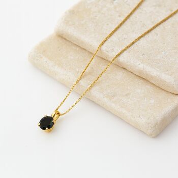 Black Swarovski Crystal Single Stone Pendant Necklace, 6 of 8