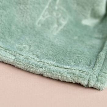Personalised Green Embossed Baby Blanket, 6 of 9