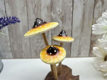 Psychedelic Yellow Amanita Mushroom Sculpture Small, 6 of 12