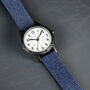 Personalised Black With Blue Canvas Strap Boys Watch, thumbnail 6 of 8