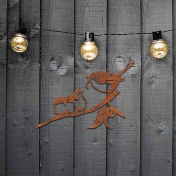 Rusted Metal Birds On A Branch Garden Gift Decor, 7 of 10