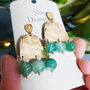 'Titans Themis' Agate And Hand Beaten Brass Earrings, thumbnail 3 of 5