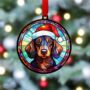 Dachshund In Santa Hat Suncatcher Decoration, thumbnail 4 of 6