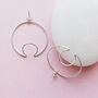 Sterling Silver Double Hoop Ear Cuff Stud Earrings, thumbnail 6 of 7