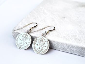 Handmade Coin Earrings With Sterling Silver Ear Wire, 2 of 10