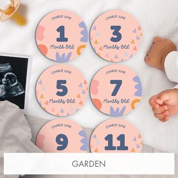 Personalised Abstract Shapes Design Milestone Discs, 8 of 9