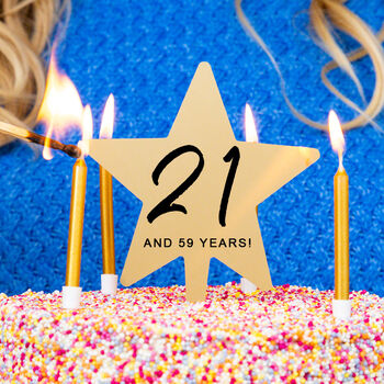 '21 Again' Milestone Birthday Gold Star Cake Topper, 8 of 12