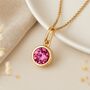 Personalised October Birthstone Necklace In Gold Plated Silver, thumbnail 2 of 10