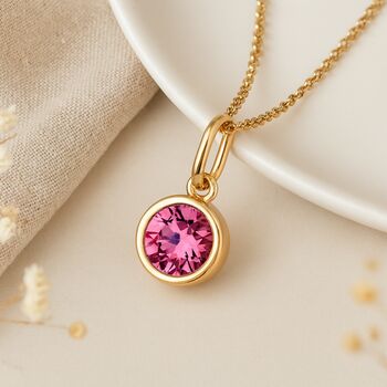 Personalised October Birthstone Necklace In Gold Plated Silver, 2 of 10
