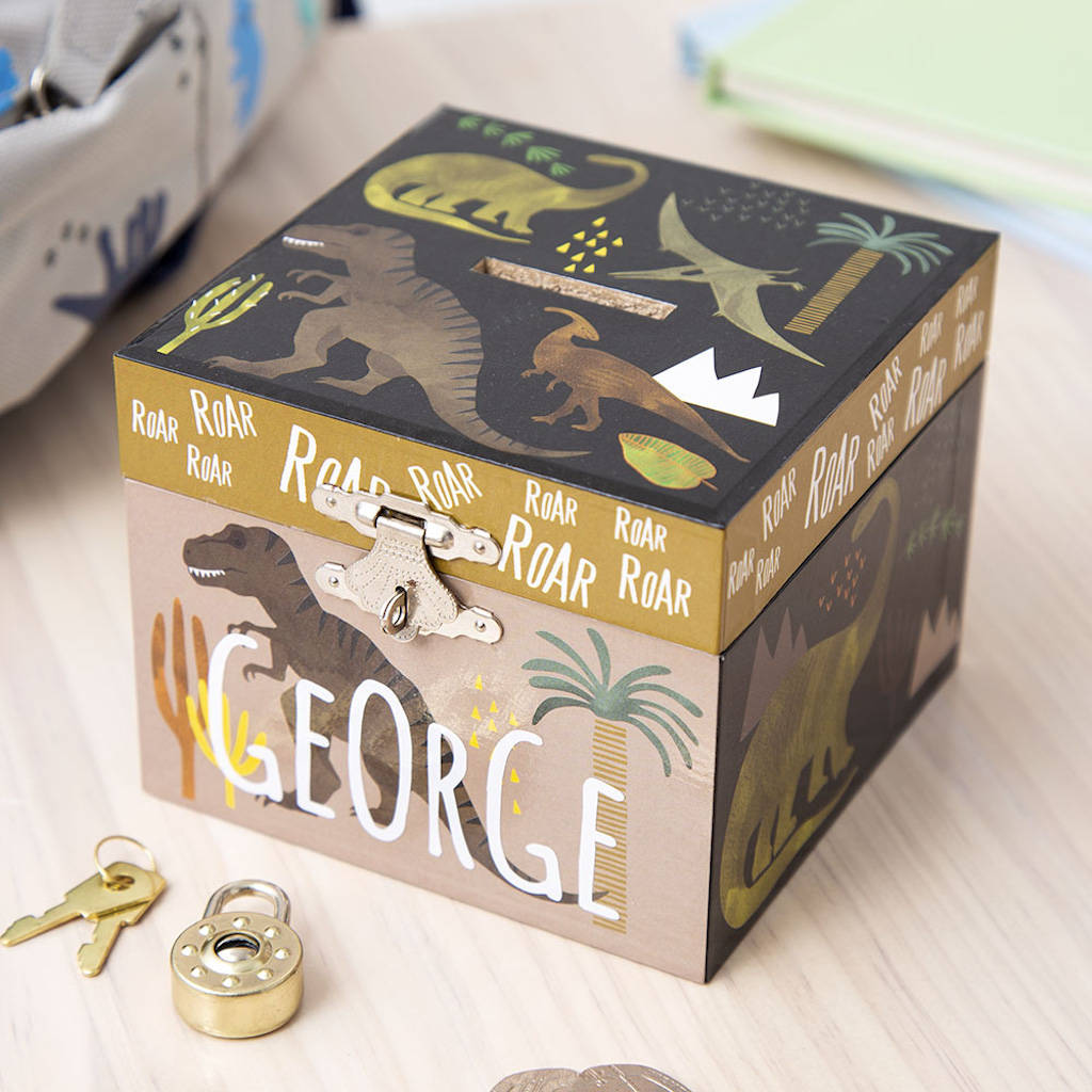 Personalised Dino Money Box By My 1st Years