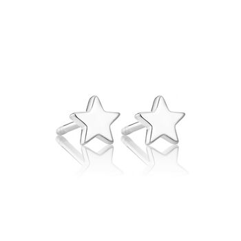 Sterling Silver Star Stud Earrings, 2 of 4