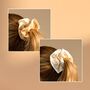 Silver Cloud Satin Frilly Scrunchies Buttercup Collection, thumbnail 3 of 4