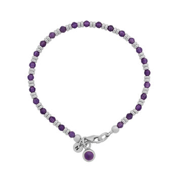 Linear Birthstone Bracelet Amethyst February, 2 of 4