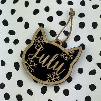 Personalised Cat Christmas Decoration, 2 of 2