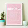 Auntie Gift Personalised Auntie Definition Print, thumbnail 2 of 4