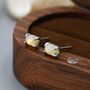 Natural Ethiopian Opal Stone Oval Stud Earrings, thumbnail 1 of 11