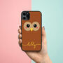 Cute Brown Owl iPhone Case Personalised, thumbnail 1 of 2