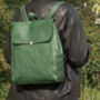 Minimalist Genuine Grain Leather Backpack Black, thumbnail 7 of 12