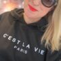 Christmas Jumper Gift C'est La Vie Hoodie Black, thumbnail 2 of 4