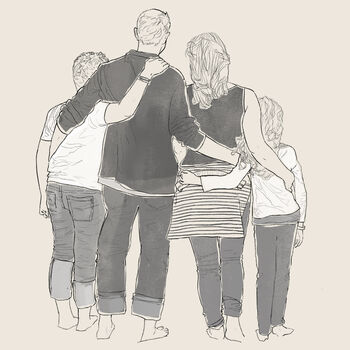Personalised Monochrome Family Sketch, 2 of 9