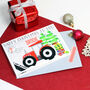 Personalised Red Tractor 1st Christmas Card, thumbnail 6 of 8
