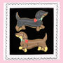 Biscuiteers Hand Iced Sausage Dogs In Love Letterbox Biscuits, thumbnail 1 of 3