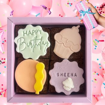 Personalised Birthday Belgian Chocolate Brownie, 3 of 5