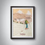 Verbier Ski Resort Switzerland Travel Poster Art Print, thumbnail 1 of 6