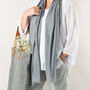 Grey Ultra Fine Pure Wool Scarf, thumbnail 1 of 7