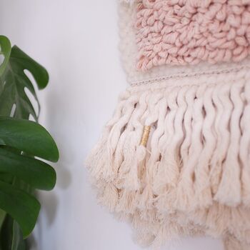 Blush Pink Hand Woven Wall Hanging, 2 of 4