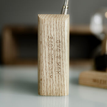 Modern Luxury Walnut Pen Holder Storage Personalise, 5 of 12