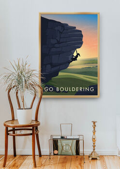 Go Bouldering Travel Poster Art Print, 5 of 8