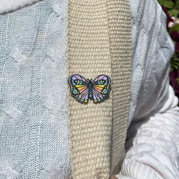 Pastel Rainbow Butterfly Enamel Pin Badge, 4 of 10