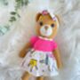 Cute Handmade Teddy Bear With Colourful Dress, thumbnail 6 of 8
