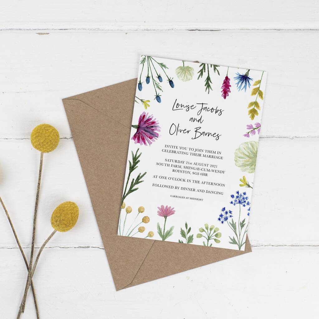 Wildflowers Wedding Invitations And Stationery By Russet And Gray