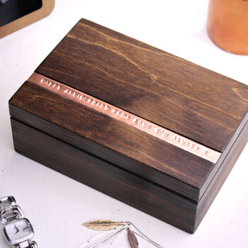 Personalised Wooden Anniversary Keepsake Box, 11 of 11