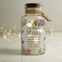 Floral Watercolour LED Personalised Glass Jar, thumbnail 1 of 6