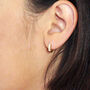 18 K Gold Plated Sterling Silver Cz Hoop Earrings, thumbnail 5 of 8