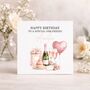 Special Girlfriend Champagne Roses Luxury Birthday Card, thumbnail 1 of 4