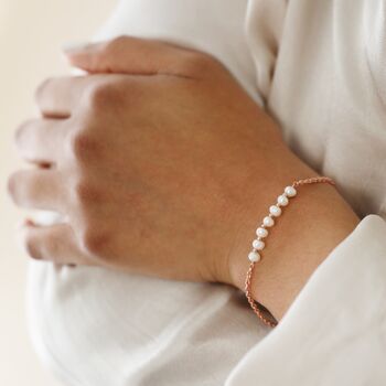 Freshwater Pearl And Chain Bracelet, 2 of 8