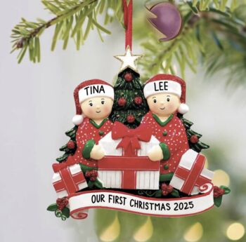 Personalised Selfie Couple Christmas Decoration, 2 of 7