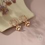 Sterling Silver Paw Print Huggie Hoop Earrings, thumbnail 2 of 11