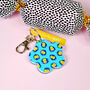 Green And Orange, Leopard Print Mirror Keyring, thumbnail 7 of 8