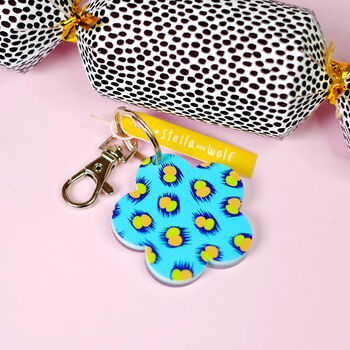 Green And Orange, Leopard Print Mirror Keyring, 7 of 8