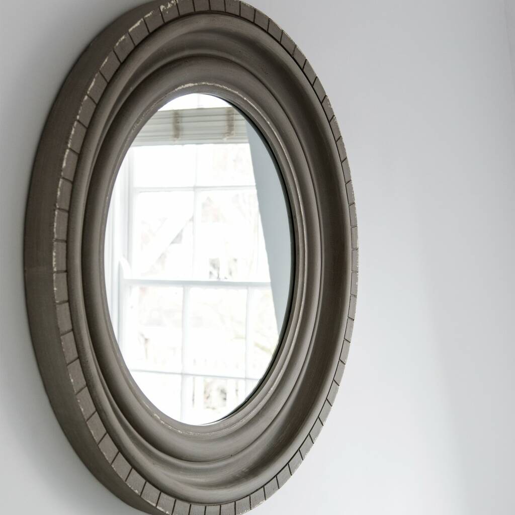 Grey Round Mirror By all things Brighton beautiful