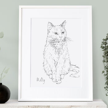 Personalised Cat Line Drawing, 3 of 11