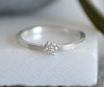 Micro Pave Diamond Engagement Ring With Four Diamonds, 5 of 7