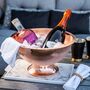 Hammered Silver Solid Copper Champagne And Ice Bowl Bucket, thumbnail 3 of 12