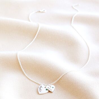 Personalised Swarovski Double Heart Charm Necklace, 5 of 8