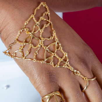 Elements Hand Chain In Gold Plated, 2 of 6